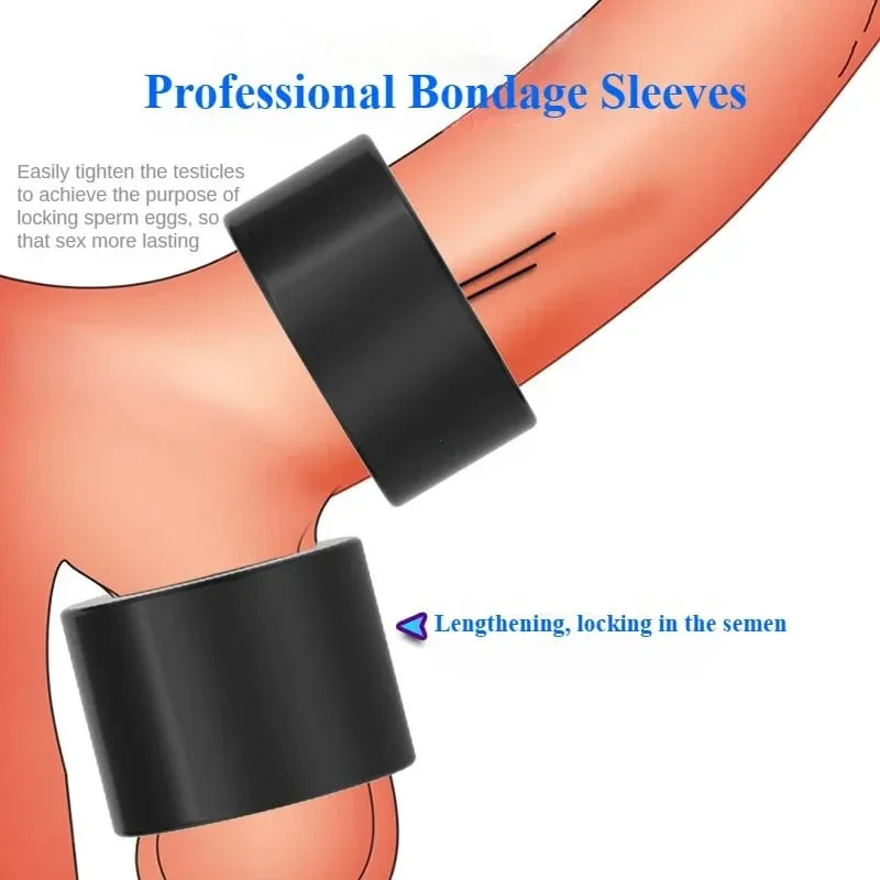 Male Ball Stretcher Testis Restraints Cock Penis Rings Erection Lasting Time Delay Ejaculation Sex Toys for Men Gay Adult Games — image 5