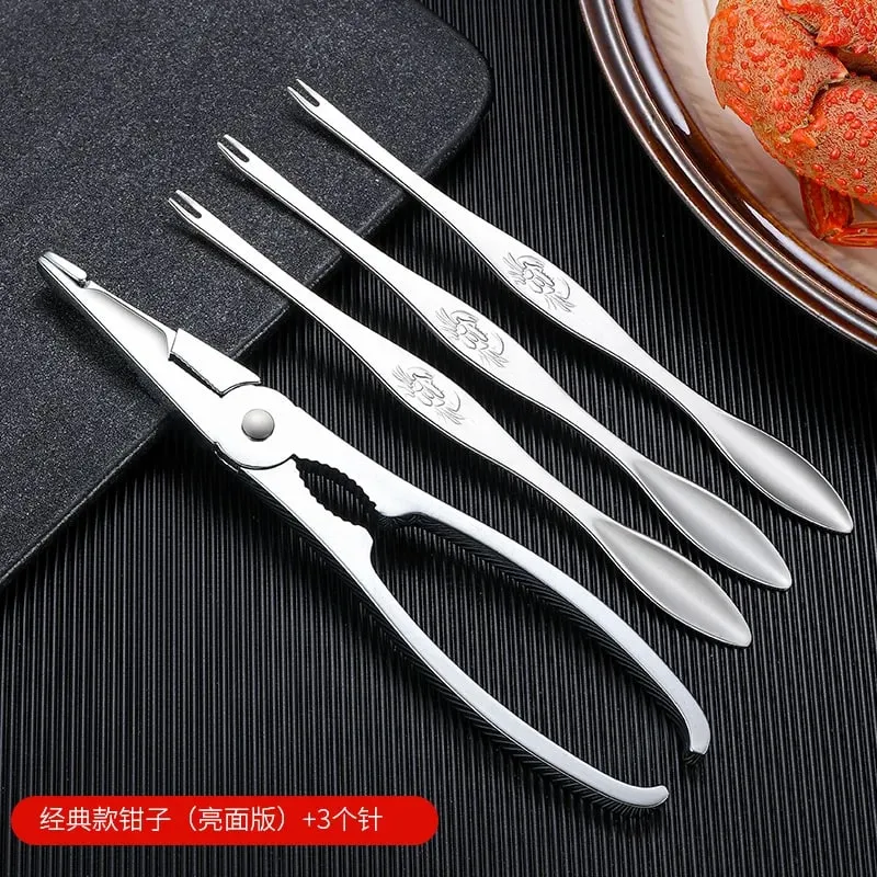 Seafood Tools Multi functional Zinc Alloy Claws Crab Needles Crab Scissors Kitchen Seafood Tools — image 15