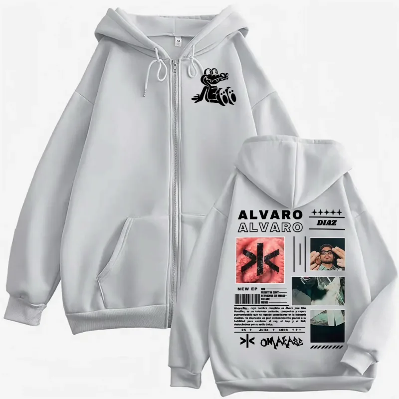 Alvaro Diaz Omakase New Album 2026 Zip Up Hoodies Men's Harajuku Vintage Jacket Sweatshirts Casual Fleece Cardigan Zipper Hoodie — image 5