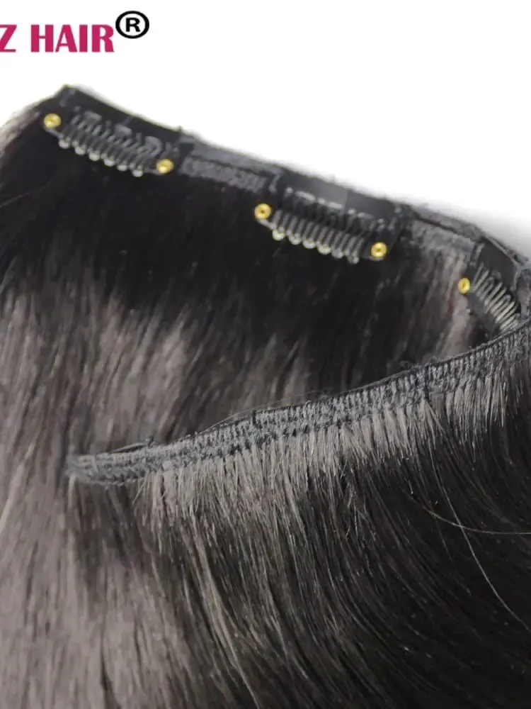 100% Human Remy Hair Extensions 16"-28" 2pcs Set 100g-200g 2x20cm Clips-in Two Pieces Natural Straight