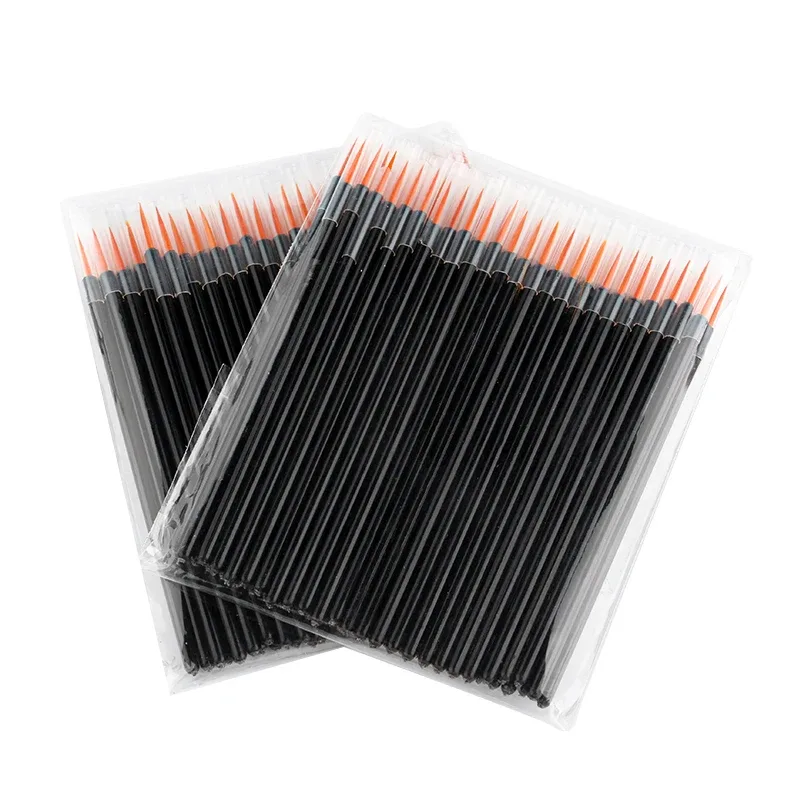 50/100PCS Wholesale Eyeliner Brushes Makeup Brush Cosmetic With Cap For Women Beauty Tool Long Thin Tip Applicator Make Up Brush
