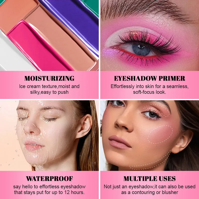 White Dark Matte Eye Shadow Primer Suitable for Oily Eyelid Eye Makeup Base Waterproof and Stain Resistant Durable Cream Liquid