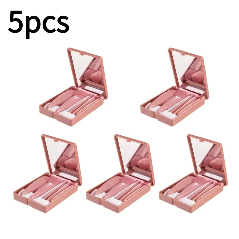 Brushes Small Complete Function Cosmetic Brushes Kit With Case And Mirror 5pcs Travel Size Makeup Brushes Set Mini Makeup — image 11