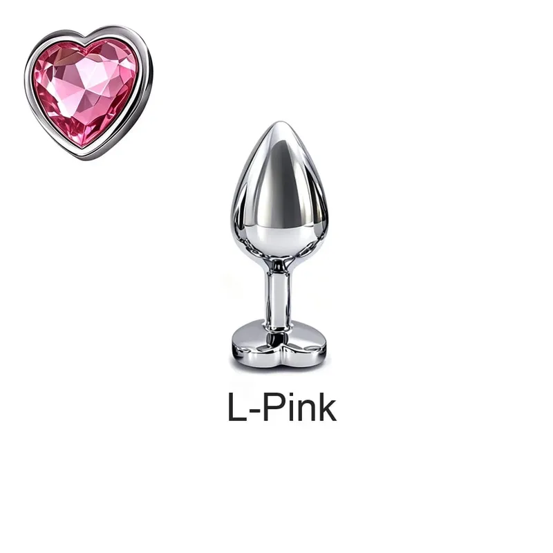 5 Sizes Metal Anal Plug Set with Heart Base Smooth Prostate Massage Butt Plug Sex Toys for Men Women Couples