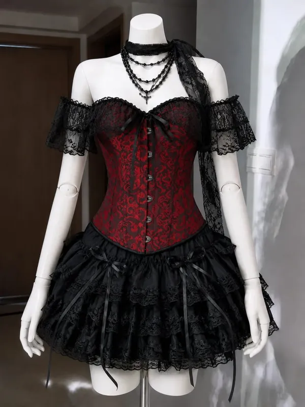 Estate Y2k dolce nero Lolita abito donna abbigliamento casual giapponese Kawaii abito da sera abbigliamento da festa capispalla Vintage Chic Nuovo