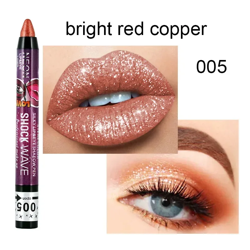 2 In 1 Eyeshadow Lipstick Stick Pencil Waterproof Glitter Matte Eye Shadow Makeup Pigment Eyeshadow Pen — image 17