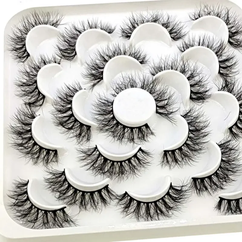 NEW 10 pairs Handmade 3d mink lashes short False Eyelashes Cross Messy Dense Natural Eye Lashes Stage Makeup False Eyelashes — image 13