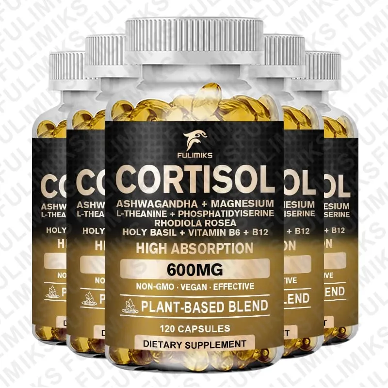 Suplemen Cortisol Holy Basil | Ashwagandha | Rhodiola | Keseimbangan Hormon Berasaskan Tumbuhan L-Theanine - Fokus Mood & Sokongan Tidur — image 12