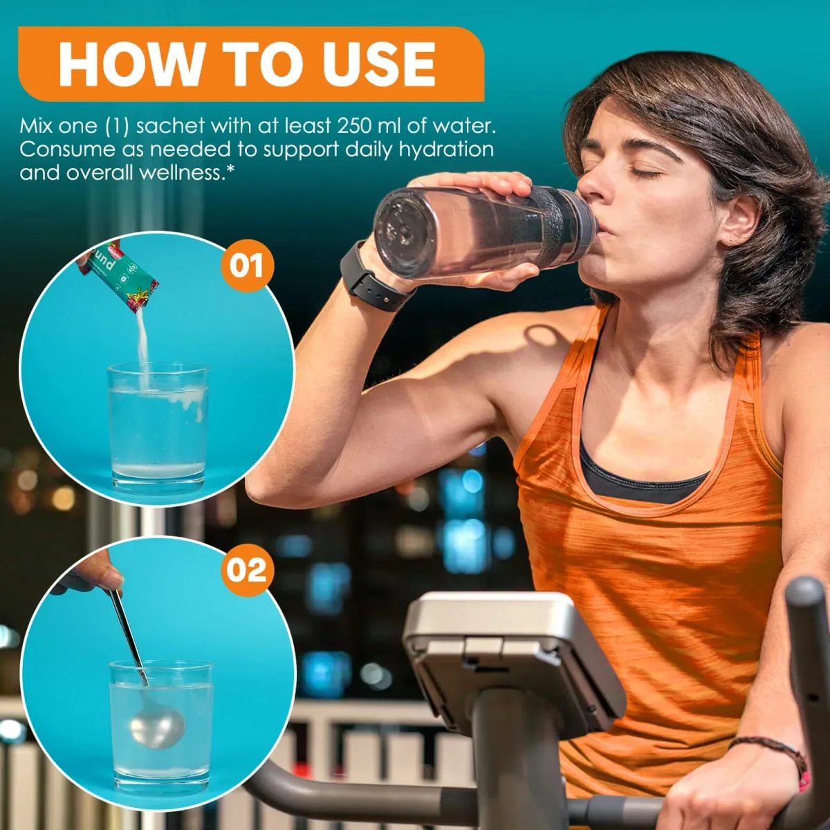 Rebound 100 elektrolytpoeder voor hydratatie Spiercomfort met nul suiker en calorieën Energiedrankmix voor trainingen 30 stuks — image 7