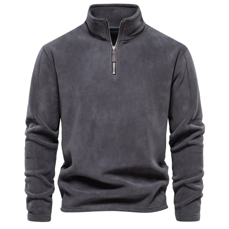 Brand Quality Thicken Warm Fleece Jacket for Men Zipper Neck Pullover Men's Sweatshirt Soft Shell Mens Jacket — image 2