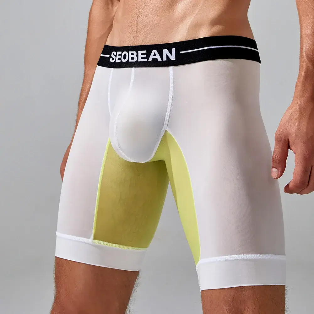Spring new men's underwear trendy color matching long men's boxer underwear 240201 — image 14