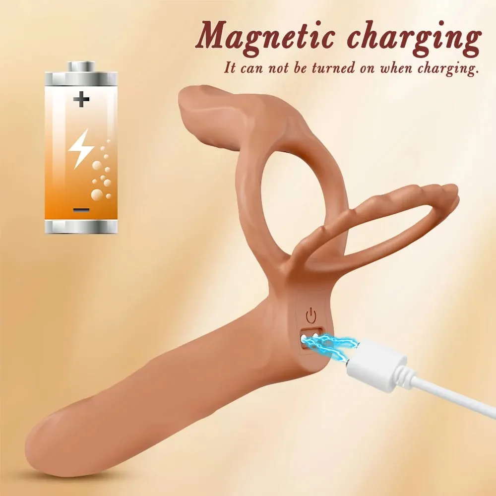 สอดใส่คู่Vibratorสำหรับคู่แหวนอวัยวะเพศชายSemenแหวนอวัยวะเพศชายขยายเรียลไทม์Vibratingเพศของเล่นสำหรับผู้ชายผู้ใหญ่ — image 4