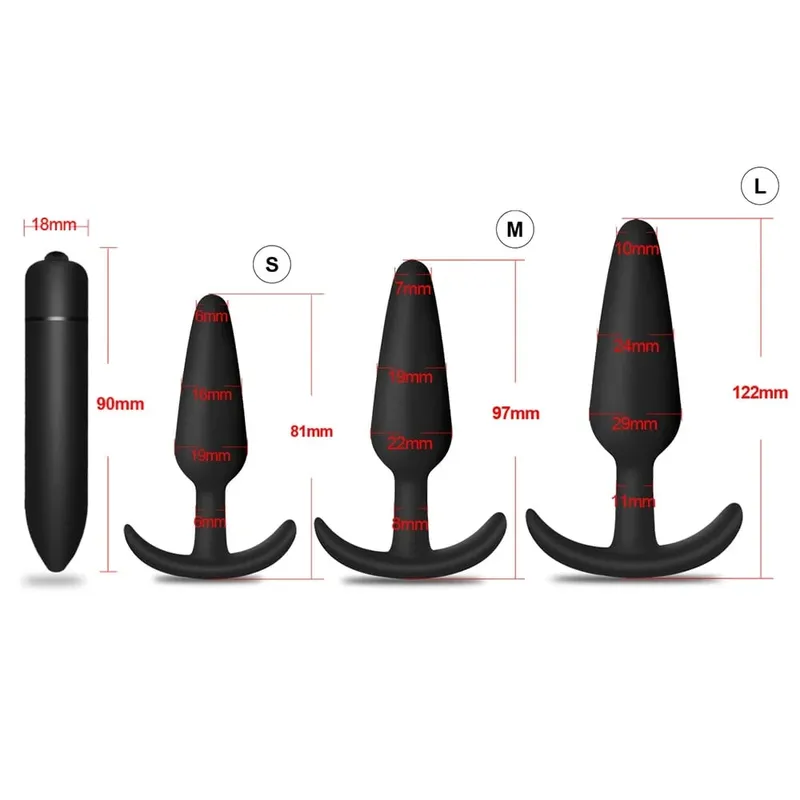 4pcs Beginner Silicone Butt Plug Anal Plug for Men Prostate Massager for Gay Mini Anal Bullet Vibrator Sex Toy for Men Women — image 10