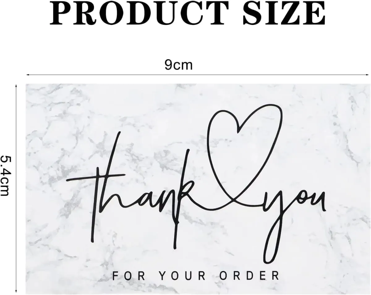 30pcs/pack White Thank You Card For Supporting Business Package Decoration Business Card Handmade With Love Label
