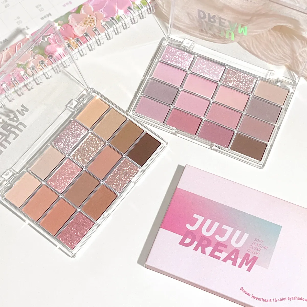 16-Color Eyeshadow Palette Matte & Shimmer – Nude Earth Tones Silky Blendable Texture Korean Style Natural Eye Makeup Look — image 6