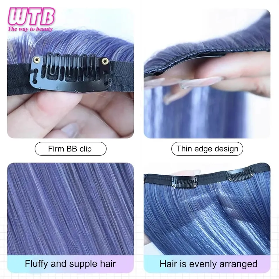 Synthetic Long Straight Clip In One Piece Hair Extension 4 Clips Inner Layer Hidden Hair Color Hair Piece Color Wig — image 6