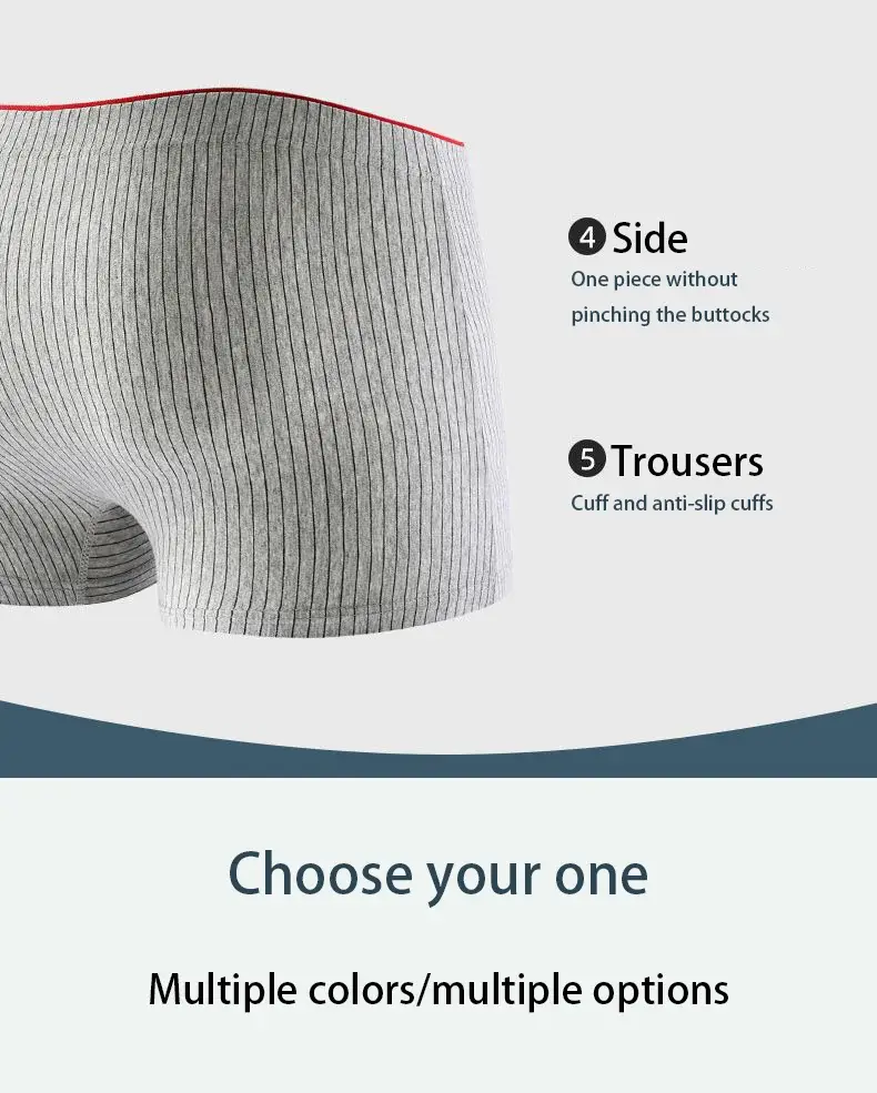 4 stycken boxerunderkläder för män Mjuka, ventilerande och bekväma herrbyxor Randig Trendig personlighet Casual lösa boxershorts
