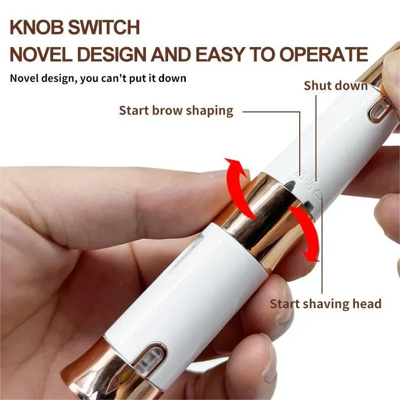 2-in-1 Double Head Women's Shaving Machine Eyebrow Trimmer Electric Eyebrow Trimming Knife Eyebrow Trimming Pen — image 6
