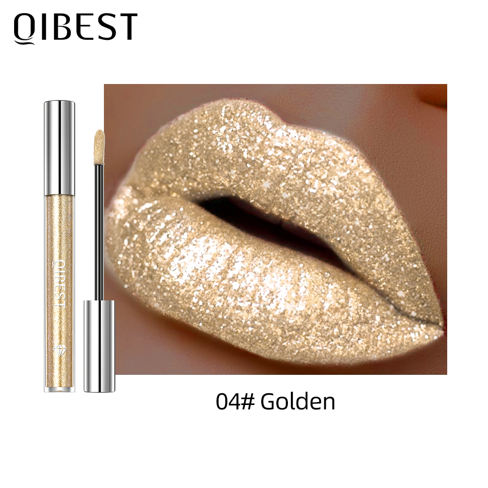 Glitter Diamond Liquid Lipstick Waterproof Long Lasting Pearl Shiny Lip Gloss Metal Charming Women Lip Makeup 6 Colors