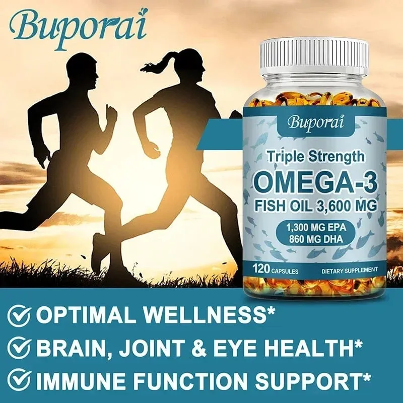 Omega 3 Fish Oil - Rich in EPA+DHA Supports Joint Brain and Eye Health Enhances Immune Function and Antioxidant