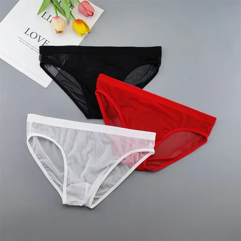 Pakaian Dalam Transparan Ukuran Plus Celana Dalam Seksi Tembus Pandang untuk Pria dengan Kantong Nilon Hombre Slip Celana Dalam Pria Sejuk XL-4XL — image 18