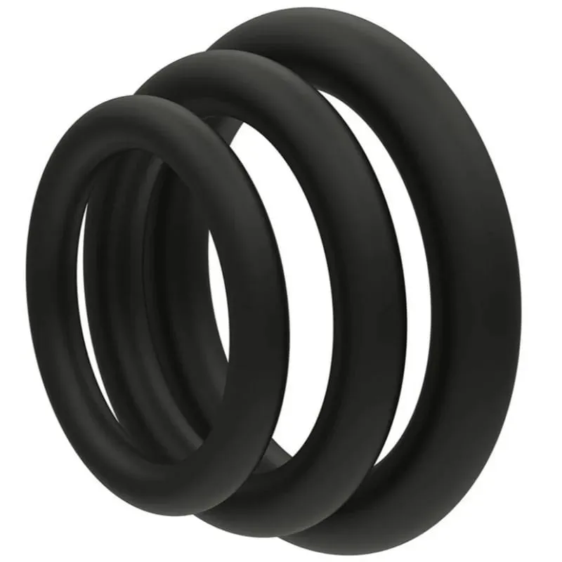 Cock Ring Durable Silicone Penis Rings Men Ejaculation Delay Rubber Sex Toys Rings for Male 3pcs/Set — image 1