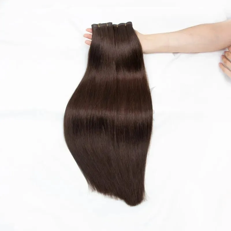 Injected Tape In Hair Extensions Invisible Long Tape PU Weft Human Hair Bundles Natural Hair Extensions 12-22 inch Thick Ends