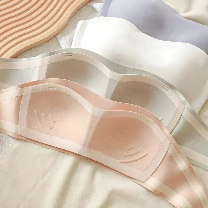 원활한 원피스 튜브 탑 여성 탈착식 패드 Intimates 기본 블랙/화이트/스킨 여성 Strapless Bra Bandeau 섹시한 란제리