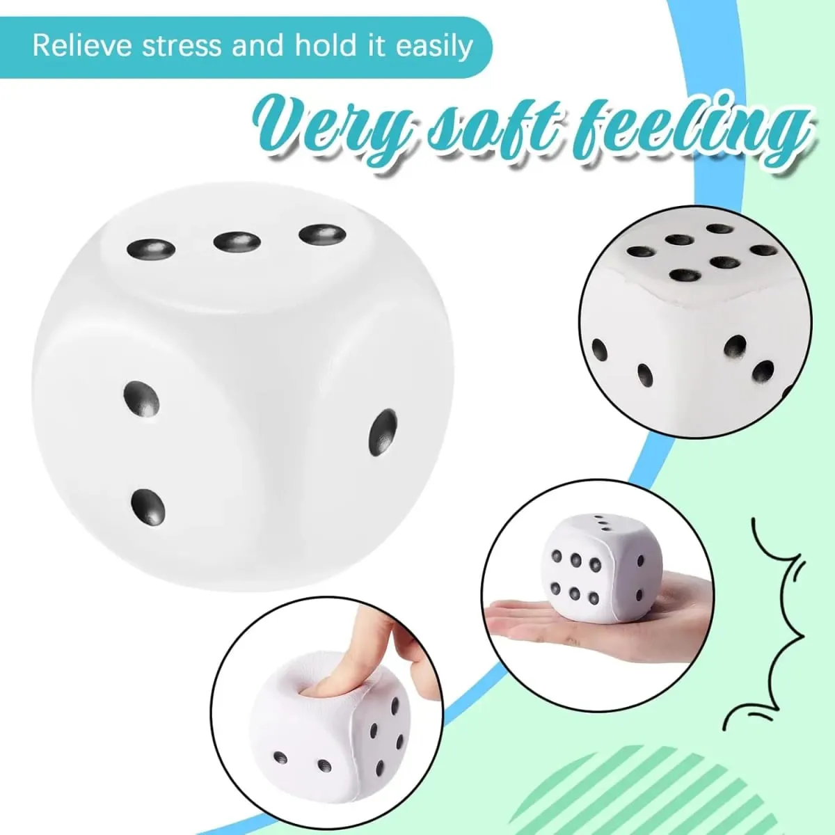 6/12pcs/set Large Foam Dice Soft Jumbo Dot Dice 6 Sided Foam Dice Fake Jumbo Dice Rebound Dice