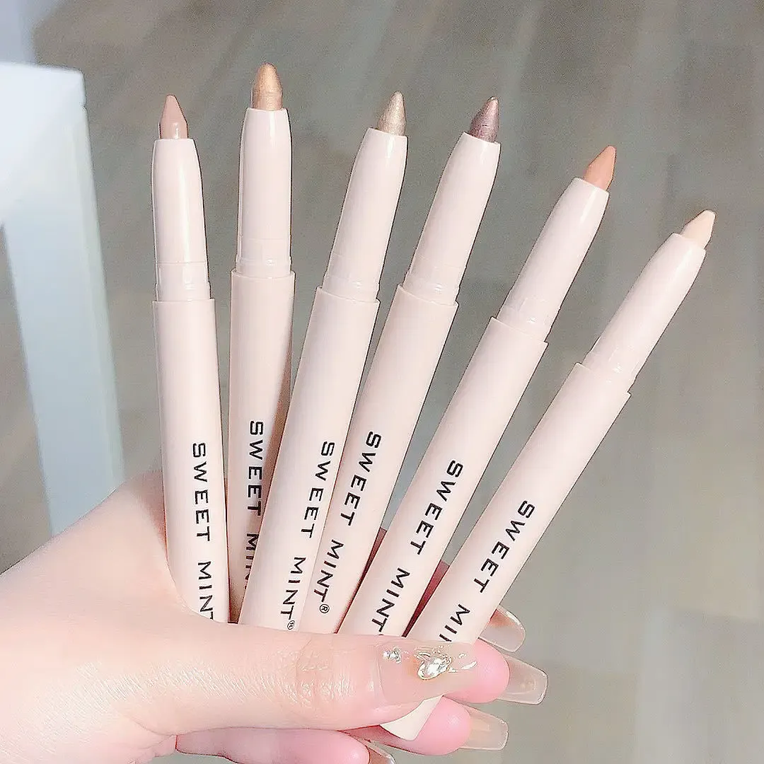 Eye Shadow Lying Silkworm Highlighter Pen Korean Eyes Makeup Matte White Pearl High-gloss Brightening Glitter Eyeshadow Stick — image 5