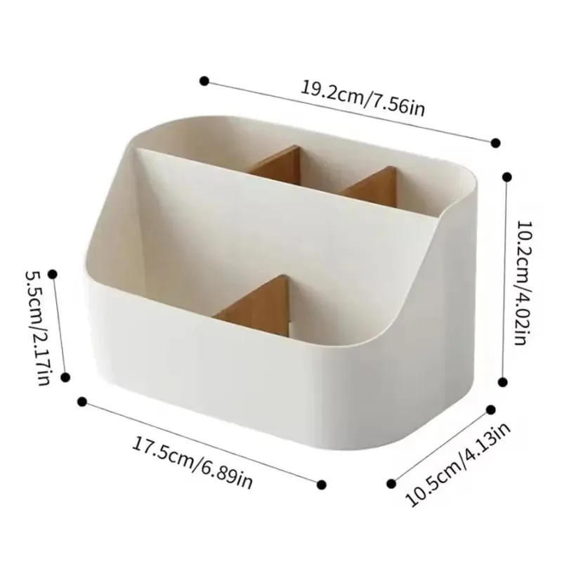 Desktop Storage Box Makeup Brushes Holder With Detachable Divider Comestic Tools Lipstick Beauty Tools Stationery Storage Box — image 2