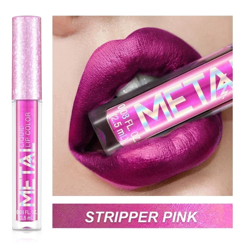 Metallic Matte Liquid Lipstick Waterproof Long Lasting Non-Stick Cup Matte Shimmer Glitter Lip Gloss Women Lips Makeup 12 Colors — image 10