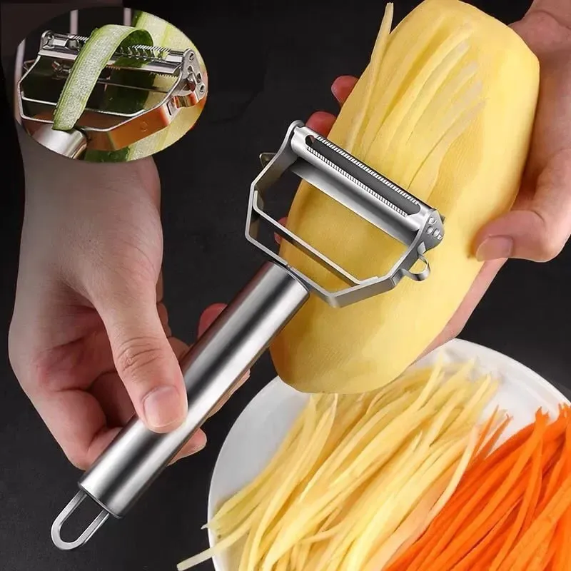 Kitchen Vegetable Peeler Stainless Steel Melon Planer Double-Head Peeler Household Multiple-Function Fruit And Vegetable Peeler — image 1