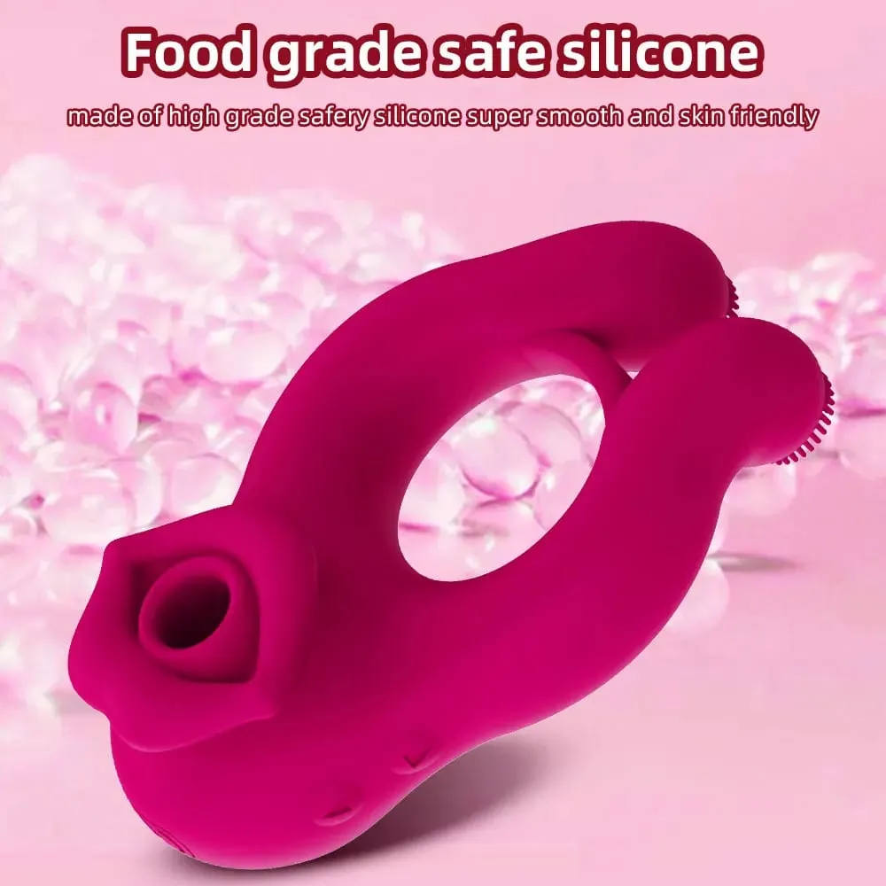 Sucking Tongue Licking Clit Stimulator Delayed Ejaculation CockRing Clitoral Stimulator Scrotum Massager Erotic SexToy forCouple — image 6