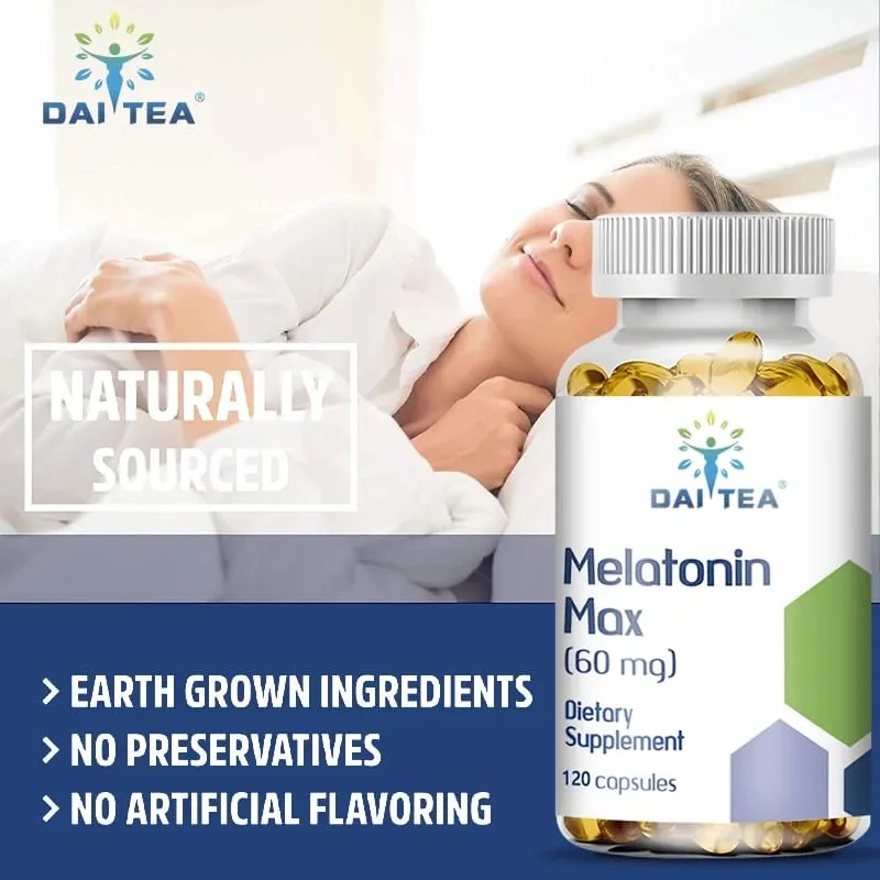 Melatonin Capsules Dietary Supplement - Relieve Insomnia Help Improve Sleep Quality Reduce Waking Time Help Deep Sleep — image 4