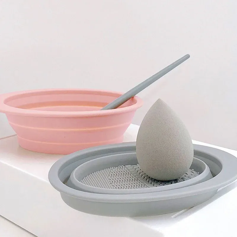 Silicone Makeup Brush Cleaner Bowl Foldable Clean Mat Cosmetic Foundation Eyeshadow Powder Brushes Cleaner Tools Makeup Supplies — image 2