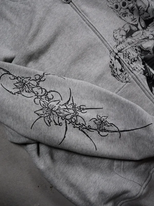 Harajuku ผจญภัย Jojo Bizarre Zip Up Hoodies ขนาดใหญ่บุรุษสตรี Zipper Hoodie Hip Hop คู่ Y2k Street เสื้อกันหนาว — image 6