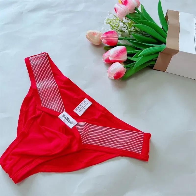 Hot Hollow Men's Sexy Iice Silk Underwear Men Comfy Breathable Low-Waist Panties Breathable Low-waist U Convex Briefs — image 7