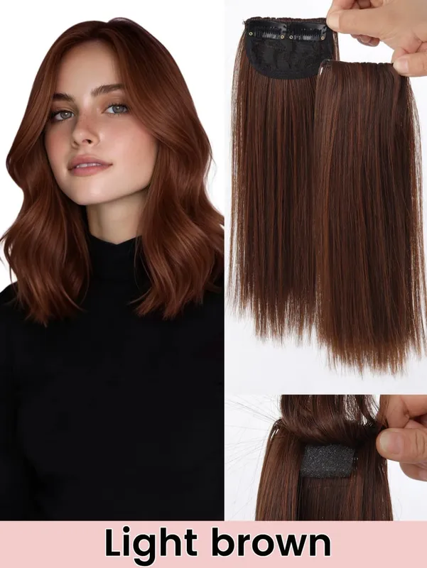 Invisible Seamless Synthetic Hair Pads Clip In One Piece Increase Hair Volume Hair Extensions Top Side Cover Hairpiece — image 8
