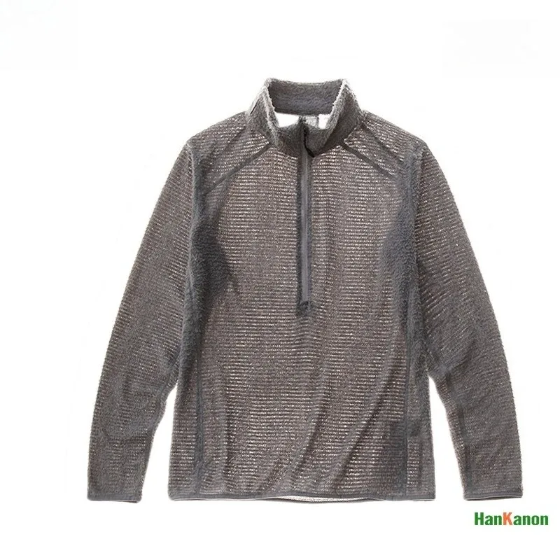 Sweatshirt met opstaande kraag en halve rits voor heren Veelzijdige luchtfleece-basislaag voor buiten kamperen wandelen fietsen — image 9