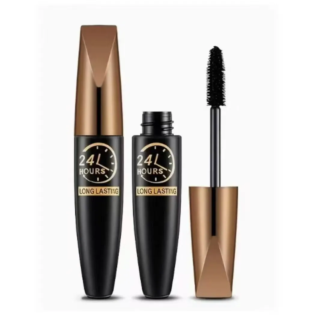 5D Eye Black Mascara Waterproof Lengthens Eyelashes Extension Μακιγιάζ ματιών μάσκαρα με ίνες μετάξι για γυναίκες Καλλυντικό Κορεάτικο μακιγιάζ — image 4