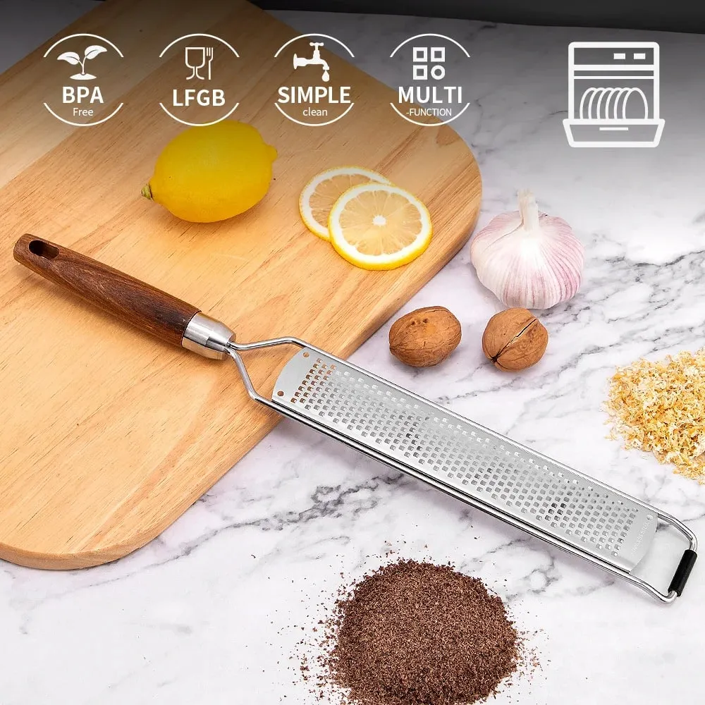 Stainless Steel Cheese Grater Slicer Lemon Zester Chocolate Chopper Fruit Peeler Planer Non-Slip Handle Lightweight Cook Gadgets