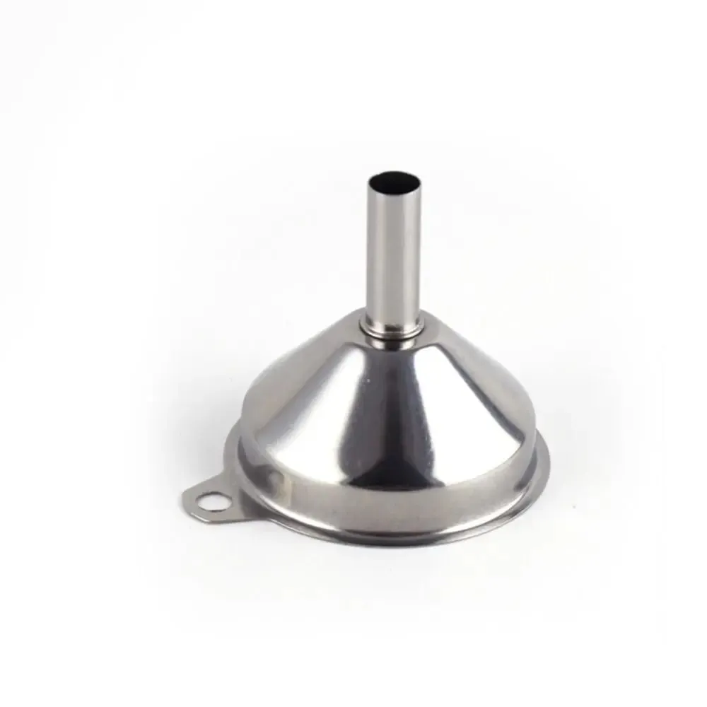 Wide Mouth Stainless Steel Funnel Spice Cooking Oil Filter Kitchen Tool Strainer with Handle Oil Spill Filter Funnel — image 3