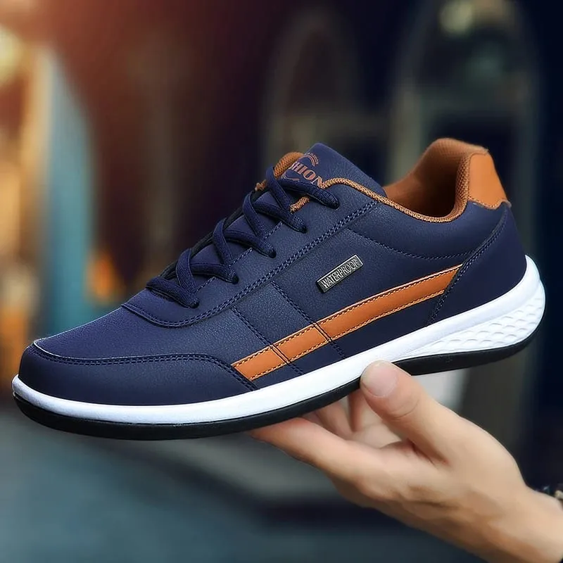 Leather Men Shoes Sneakers Trend Casual Shoe Italian Breathable Leisure Male Sneakers Non-slip Footwear Men Vulcanized Shoes — image 4