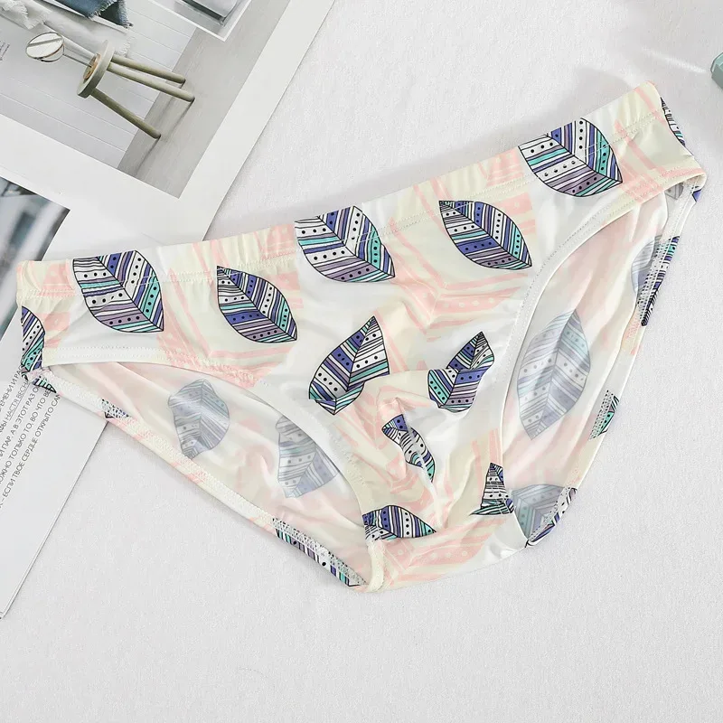 Men's Briefs Translucent Cartoon Printed Ice Silk Slippery Sexy Breathable Summer Low Waist U Convex Pouch Lingerie Underpants — image 9