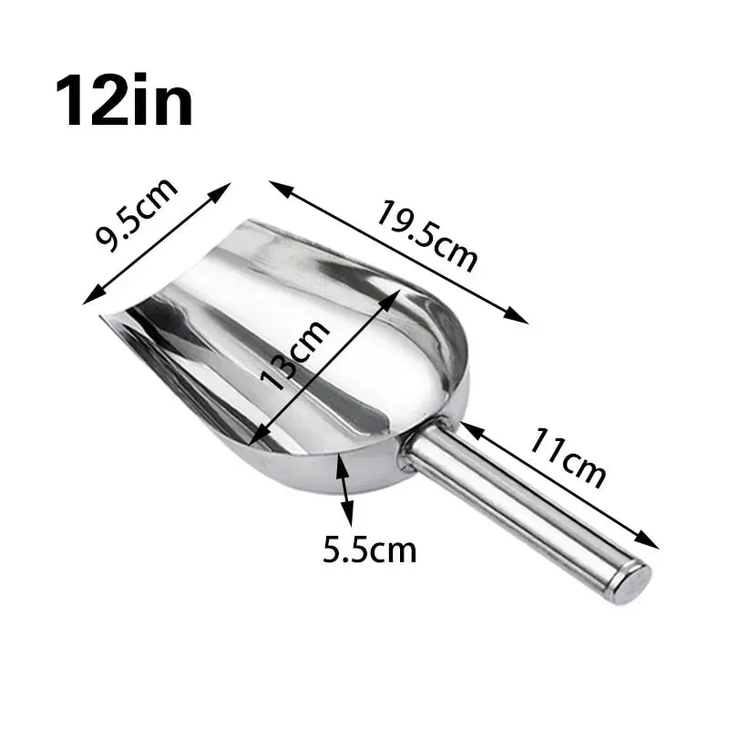 Stainless-Steel Ice Cube Scoop Bar Buffet Party Kitchen Spice Candy Flour Nut Scoop Spoon Dry Goods Shovel Kitchen Accessories — image 14