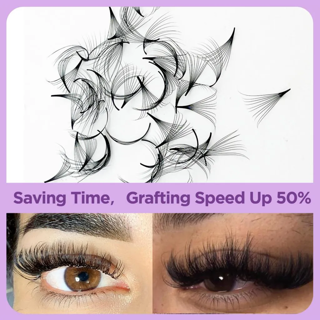 Tbestt Sharp Thin Pointy Base Premade Fans Lashes 5D 6D 8D 10D 12D Middle Stem Russian Volume Fans Eyelash Extensions — image 3