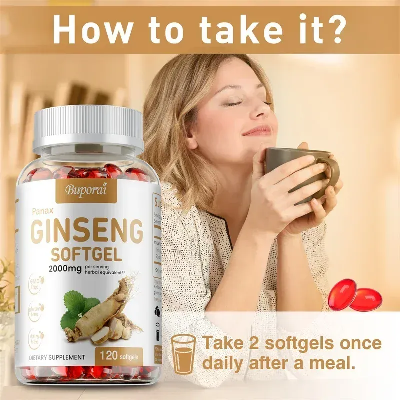 Red Panax Ginseng Capsules - for Immunity Energy Fatigue and Stress Relief and Mental Focus — image 4