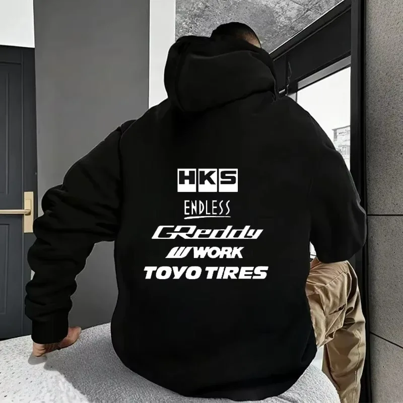 2025 moda męska fajna bluza z kapturem japonia JDM zmodyfikowany samochód HKS ENDLESS bluza z kapturem mężczyźni kobiety Vintage bluza na co dzień z długim rękawem swetry — image 6