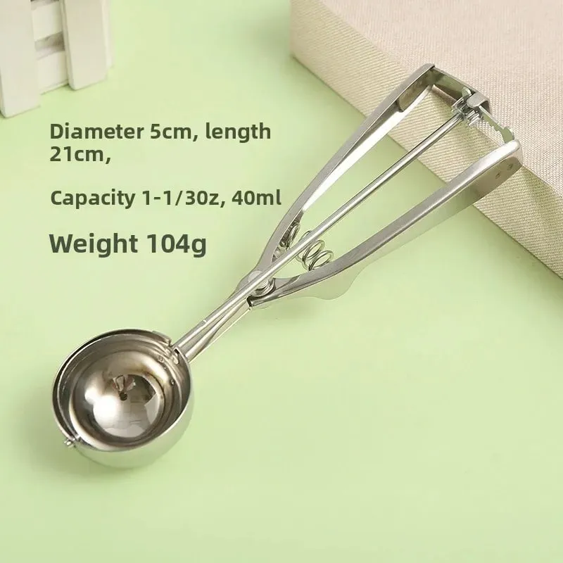 Ice Cream Spoon Kitchen Tools 3 Size Stainless Steel Spring Handle Mash Potato Watermelon Ball Scoop Home Kitchen Accessories — image 9